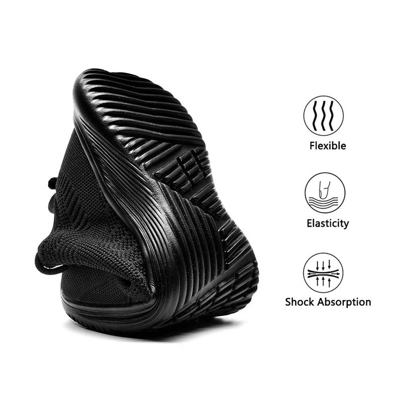 Lamincoa Womens Slip On Walking Shoes Non Slip Casual Road Running Lightweight Mesh Fashion Sneakers for Gym Travel Workout Black - Image 4